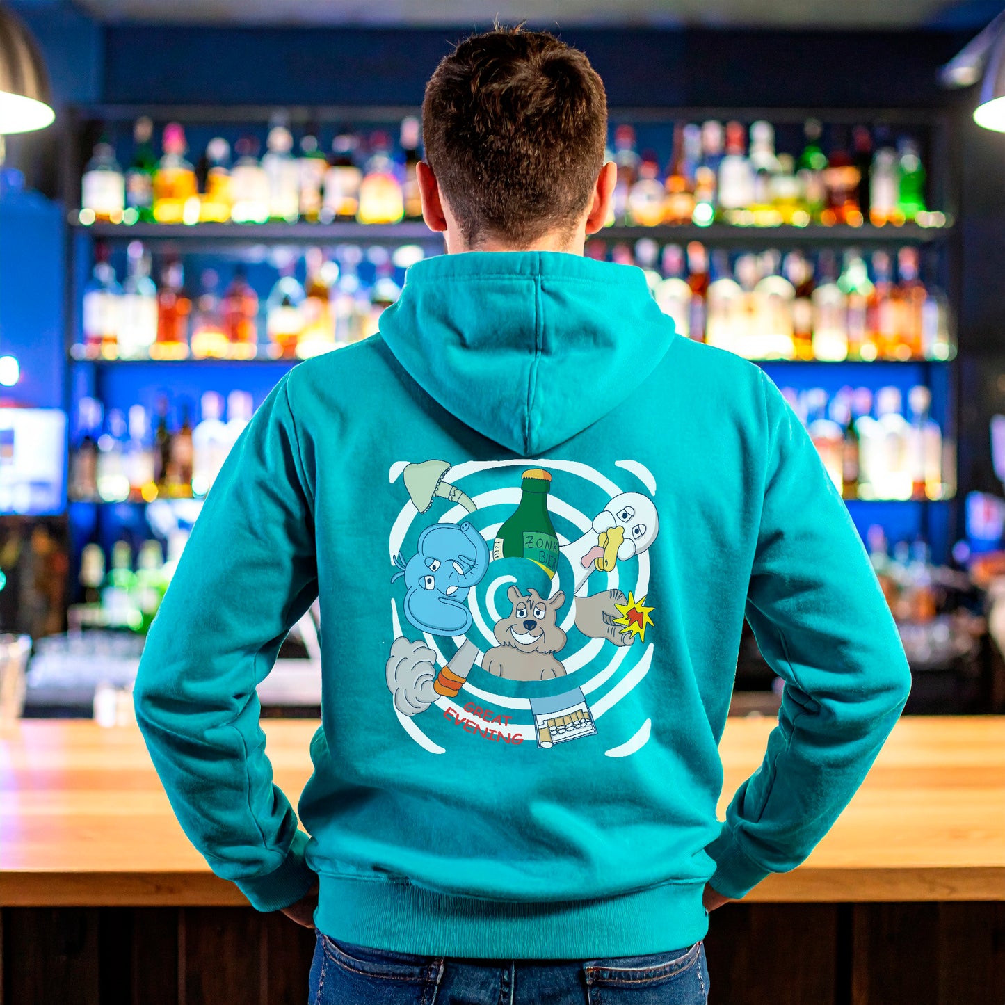 Hoodie Spiral (pool blau)