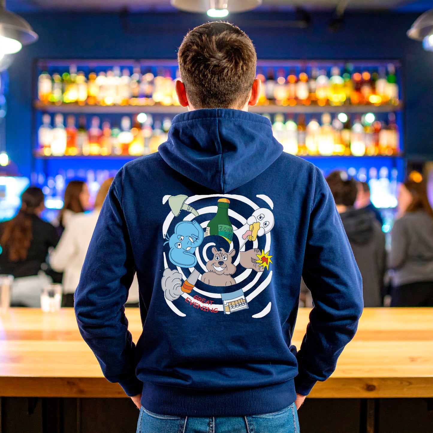 Hoodie Spiral (navy blau)