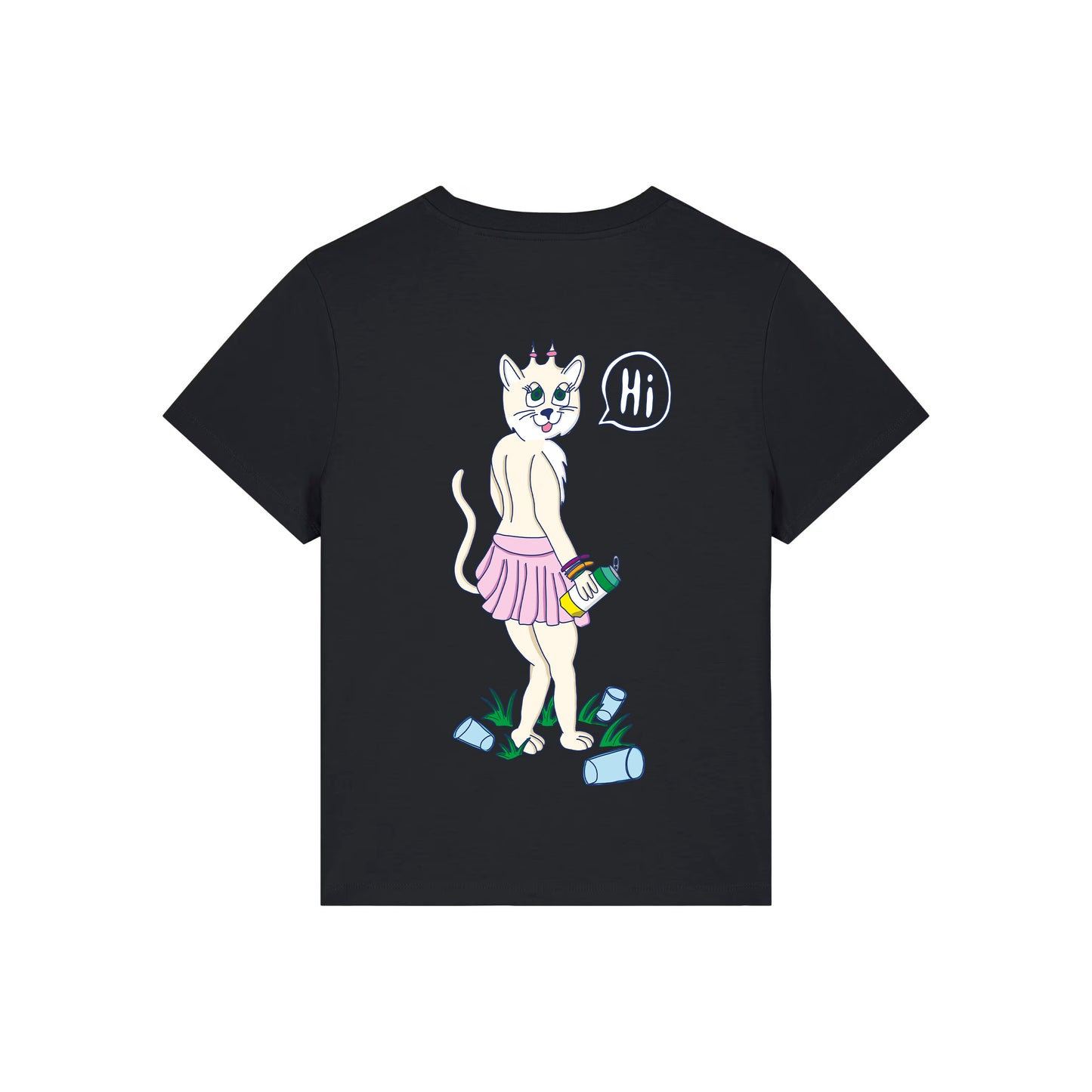 T-Shirt CoolCat (schwarz) Backprint