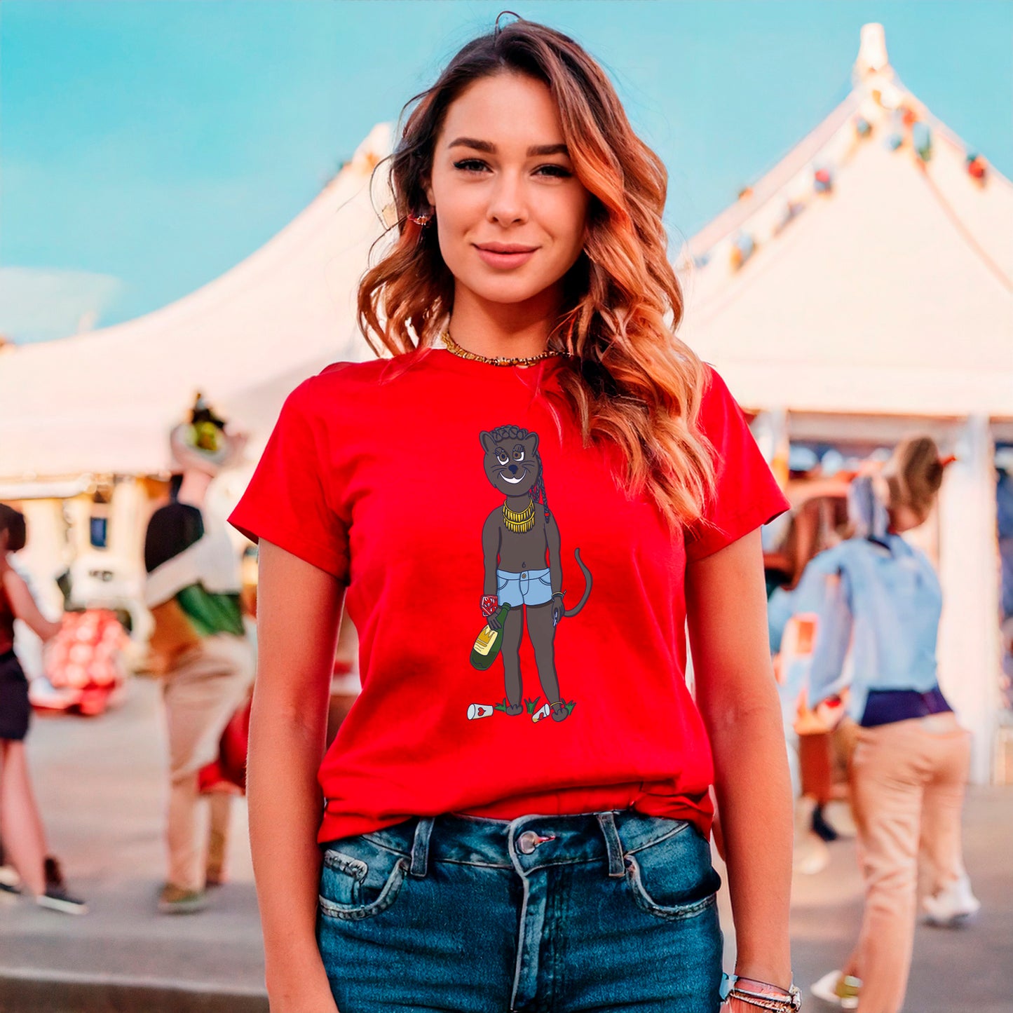 T-Shirt CharismaCat (rot)
