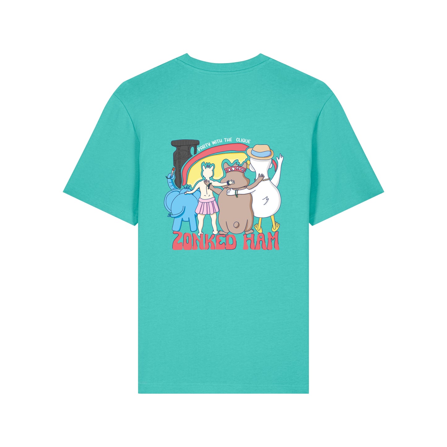 T-Shirt Clique (pool blau) Backprint