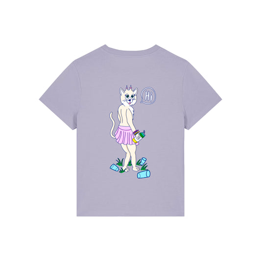 T-Shirt CoolCat (lavendel) Backprint