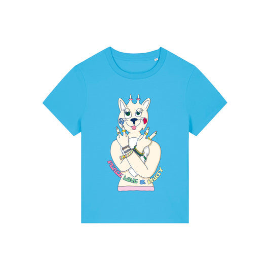 T-Shirt PartyLovePeace (aqua blue)