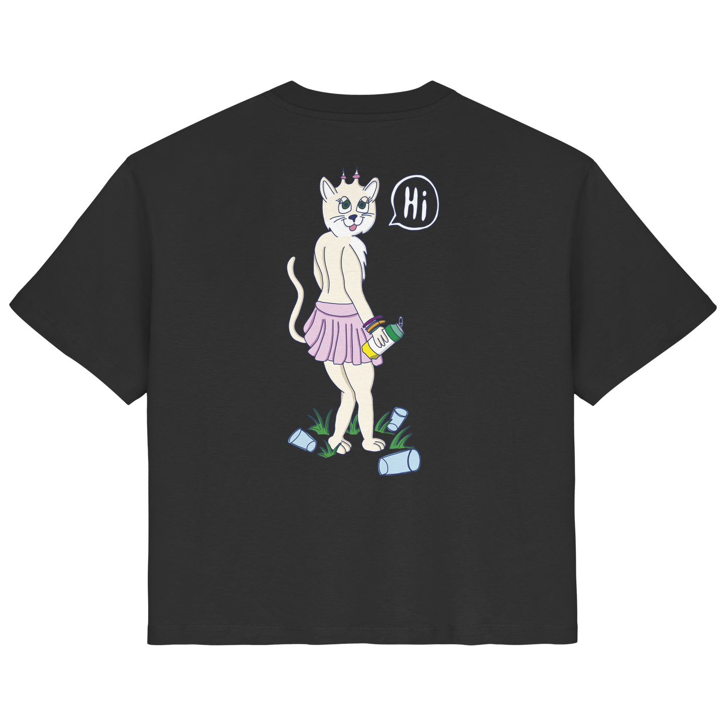 T-Shirt CoolCat (schwarz) Backprint