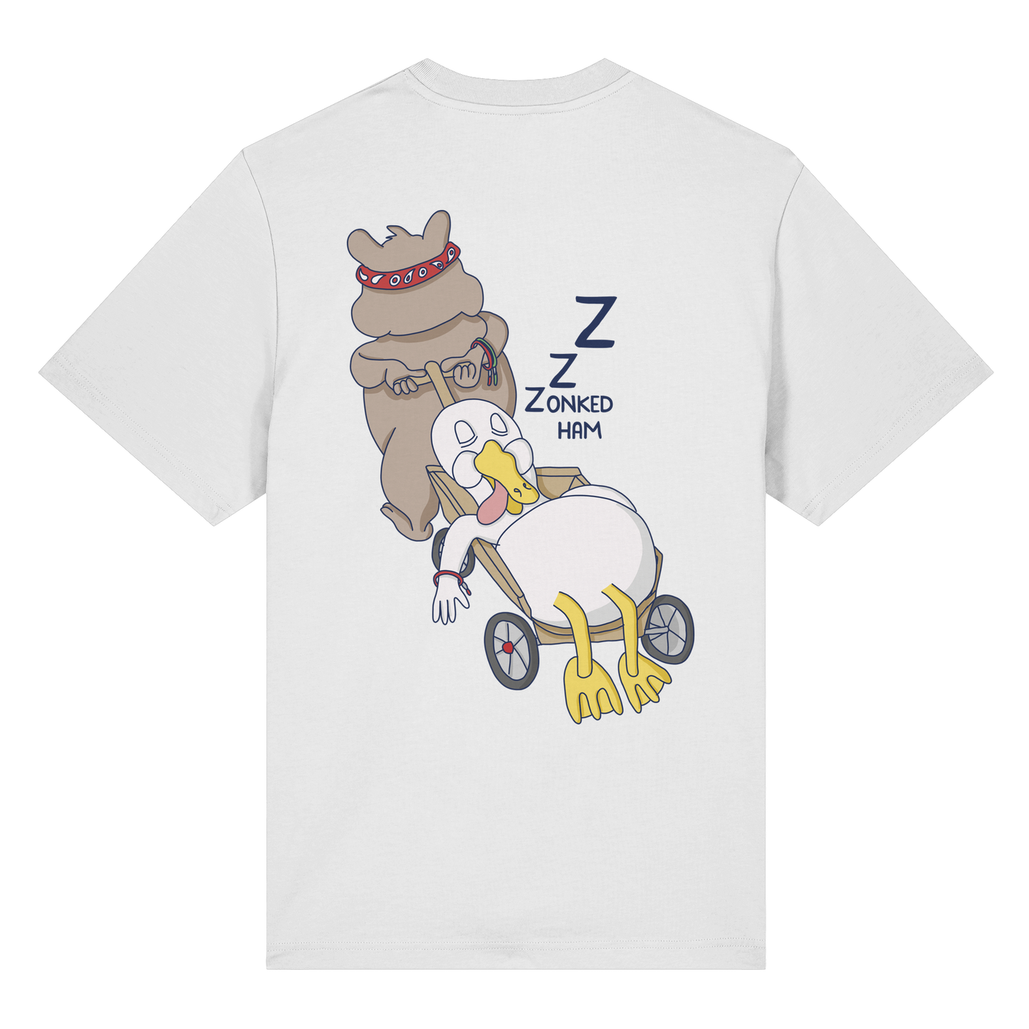 T-Shirt Handcart (weiß) Backprint