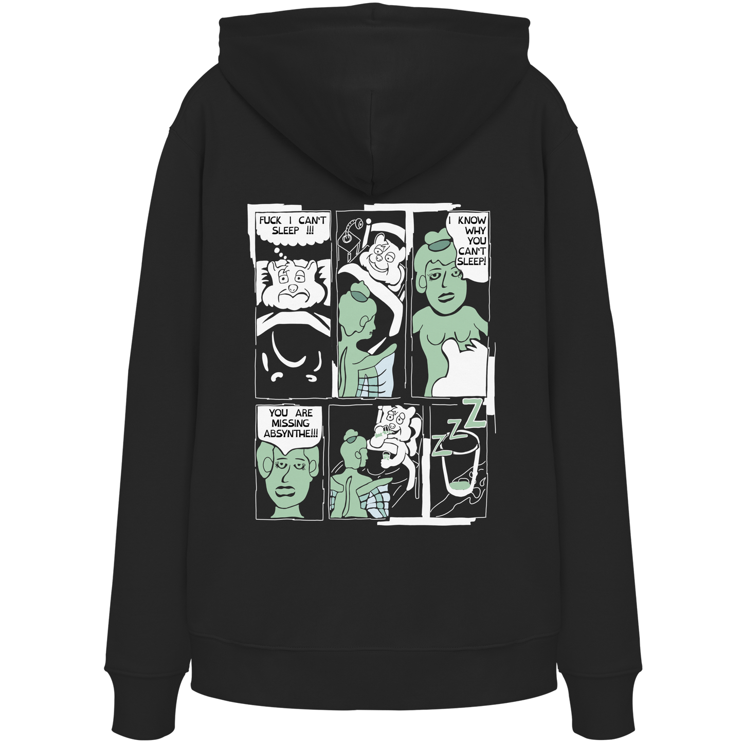 Hoodie AbsyntheComic (schwarz) - Backprint