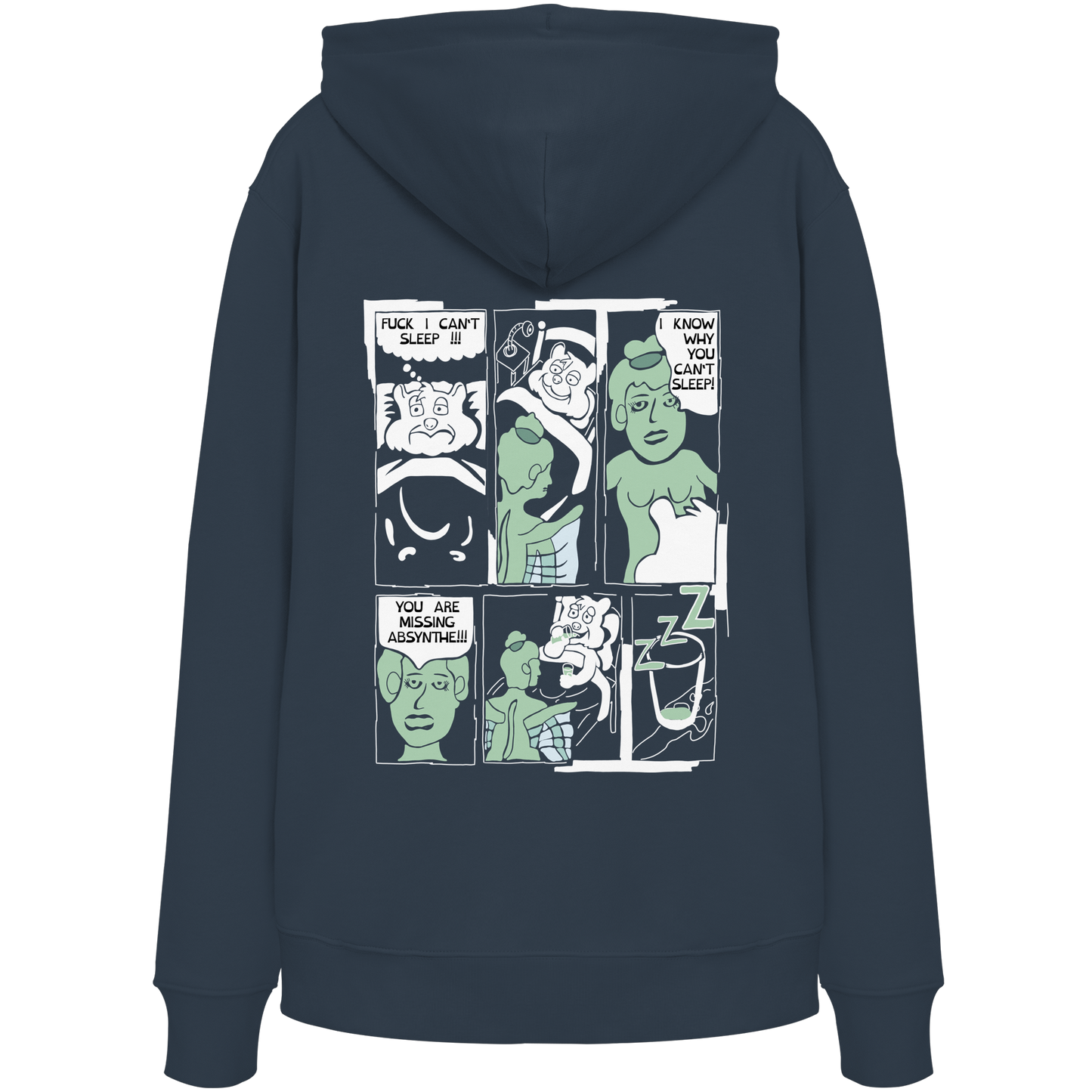 Hoodie AbsyntheComic (ink blau) - Backprint