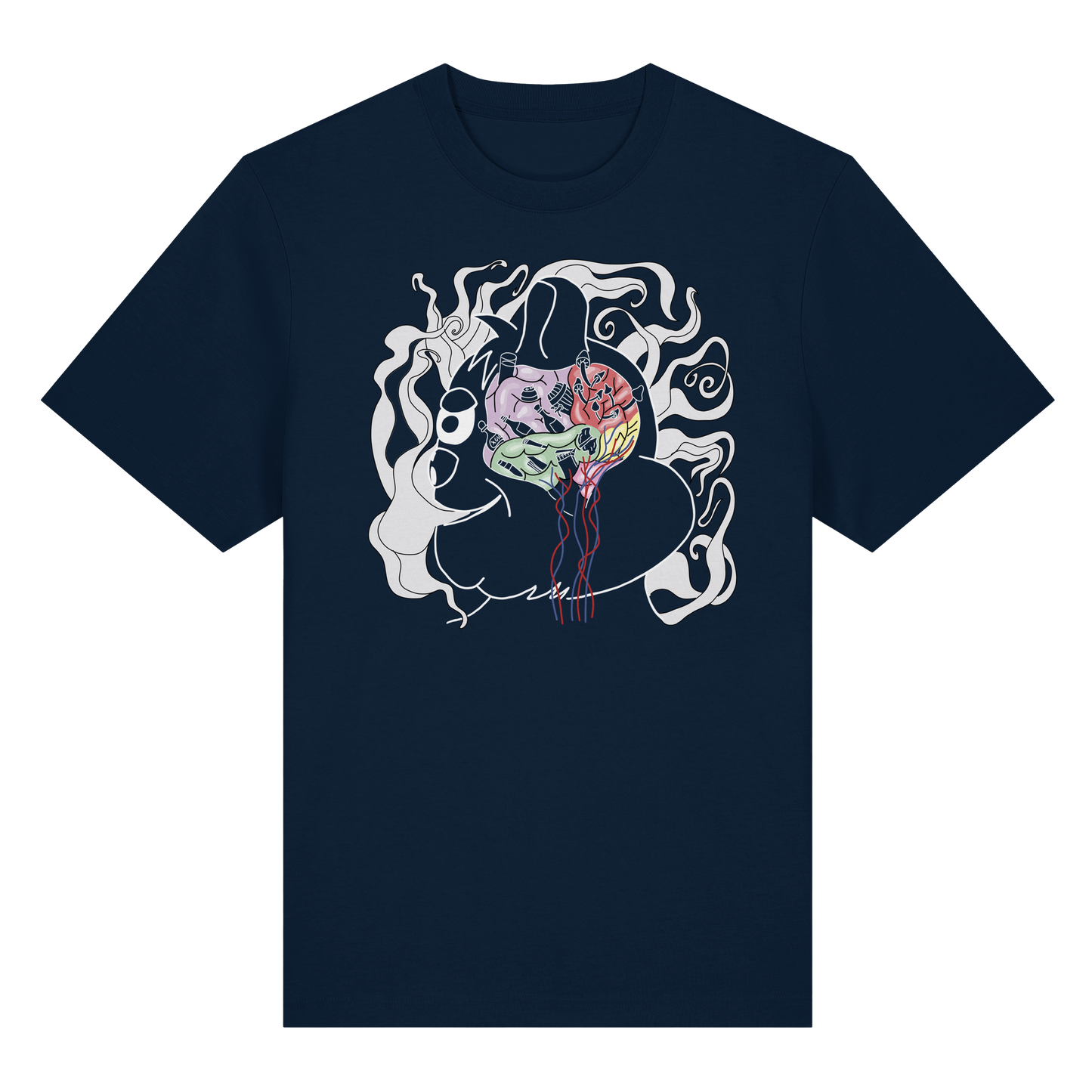 T-Shirt FadedBrain (navy blau)